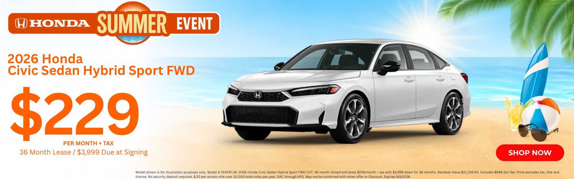 Best Honda Civic Sedan Hybrid Lease Deals and New Specials n