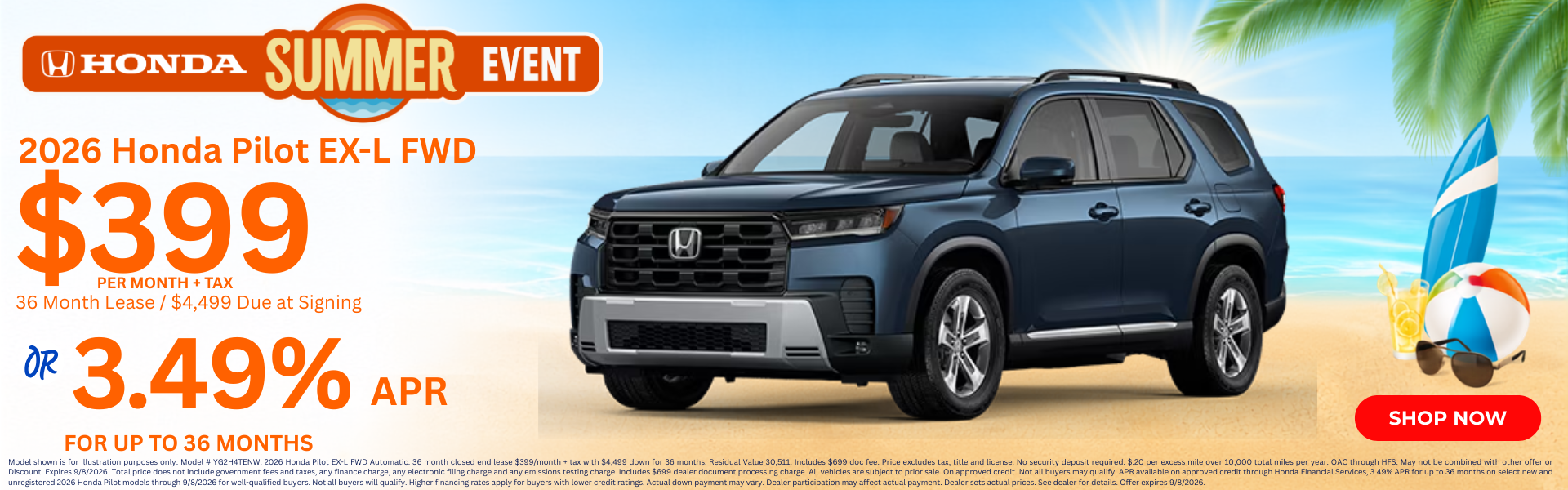 Best Honda Pilot Lease Deals and New Specials near Imperial 