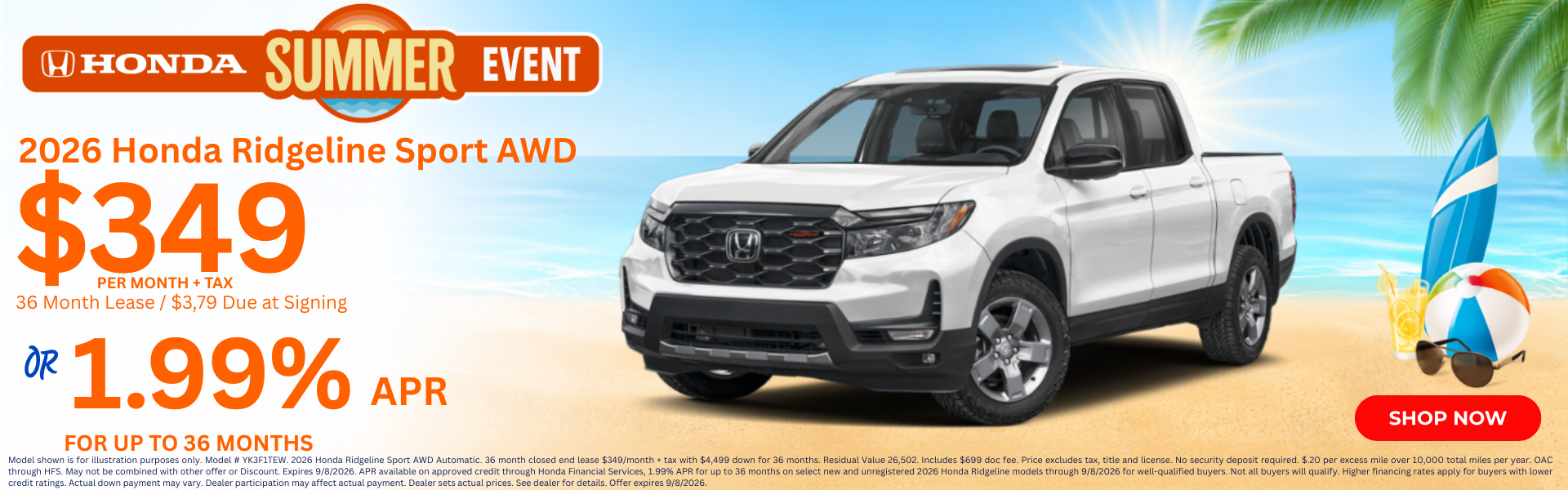 Best Honda Ridgeline Lease Deals and New Specials near Imper